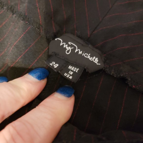 My Michelle red and black pin stripe pants 24W - Picture 4 of 8